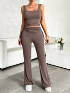 Square Neck Tank and Drawstring Pants Set-2 Piece Outfit Sets-Krush Kandy, Women's Online Fashion Boutique Located in Phoenix, Arizona (Scottsdale Area)