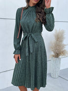 Animal Print Mock Neck Flounce Sleeve Dress-Dresses-Krush Kandy, Women's Online Fashion Boutique Located in Phoenix, Arizona (Scottsdale Area)