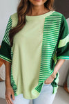 Lime Lane Waffle-Knit Colorblock Top-Short Sleeve Tops-Krush Kandy, Women's Online Fashion Boutique Located in Phoenix, Arizona (Scottsdale Area)