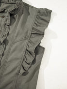 Ruffled Patchwork Denim Jacket Vest-Krush Kandy, Women's Online Fashion Boutique Located in Phoenix, Arizona (Scottsdale Area)