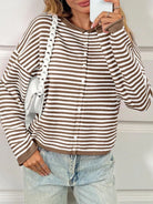 Striped Button-Up Cardigan-Sweaters-Krush Kandy, Women's Online Fashion Boutique Located in Phoenix, Arizona (Scottsdale Area)