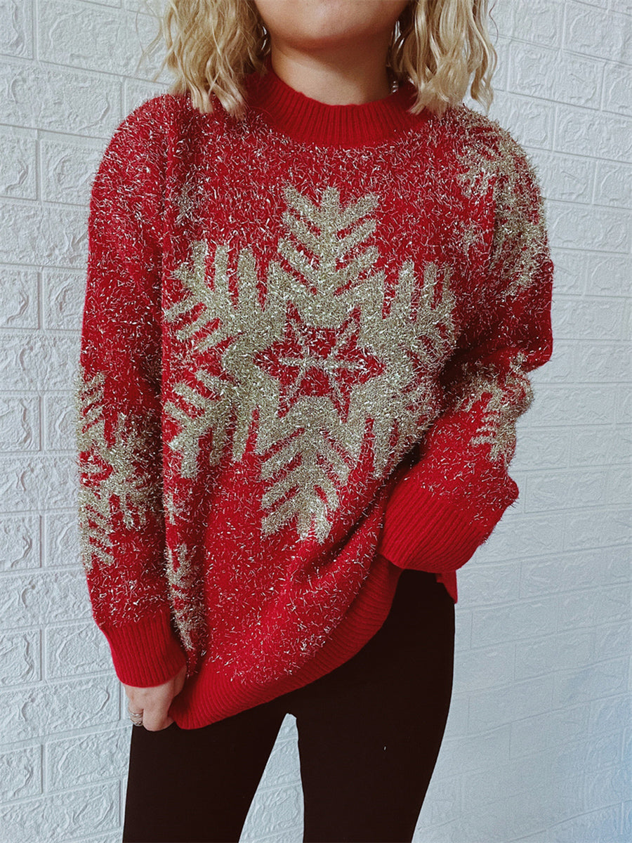 Christmas Element Round Neck Sweater-Krush Kandy, Women's Online Fashion Boutique Located in Phoenix, Arizona (Scottsdale Area)