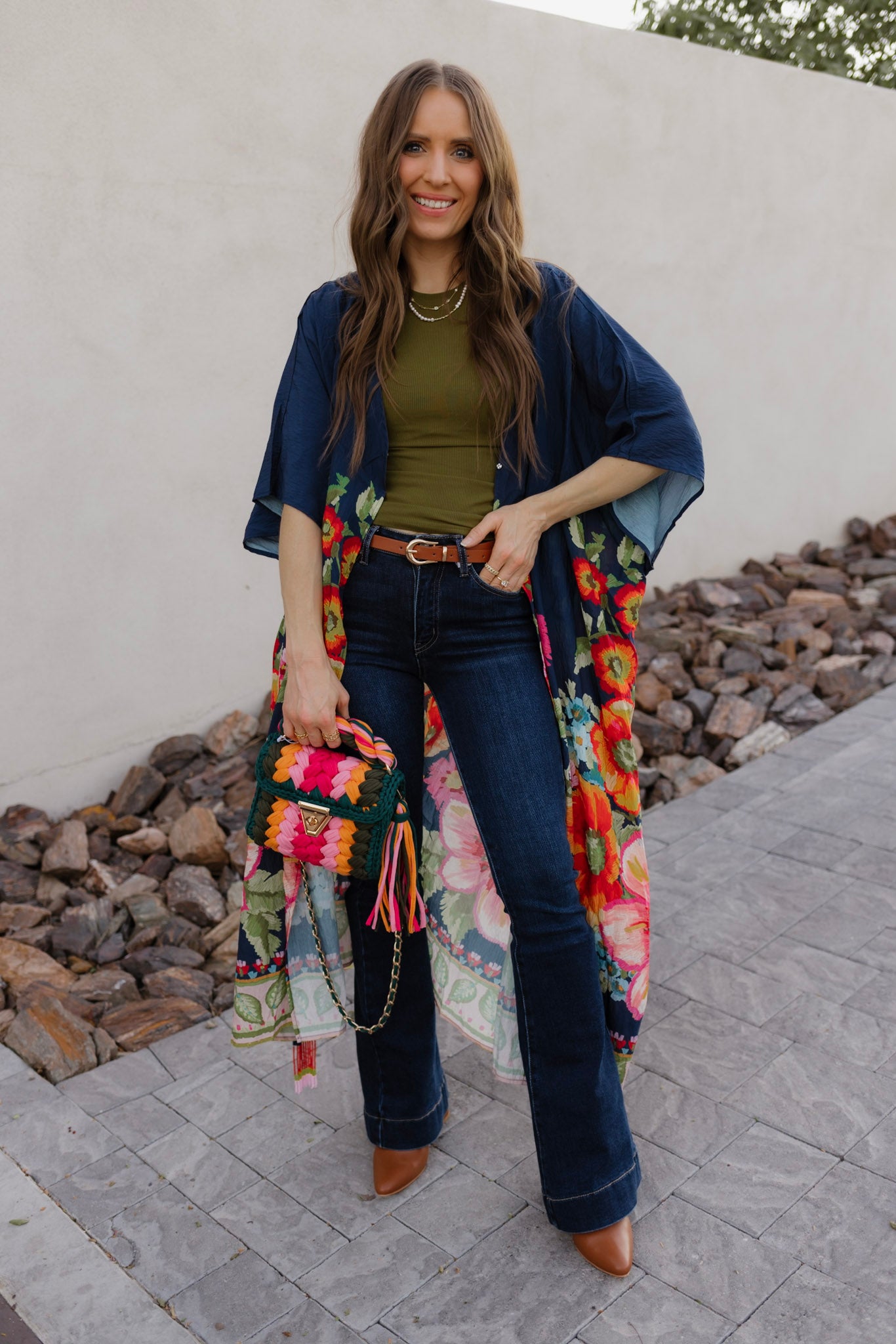 Boho Luxe Styling with the Giant Floral Kimono Duster-Kimonos-Krush Kandy, Women's Online Fashion Boutique Located in Phoenix, Arizona (Scottsdale Area)