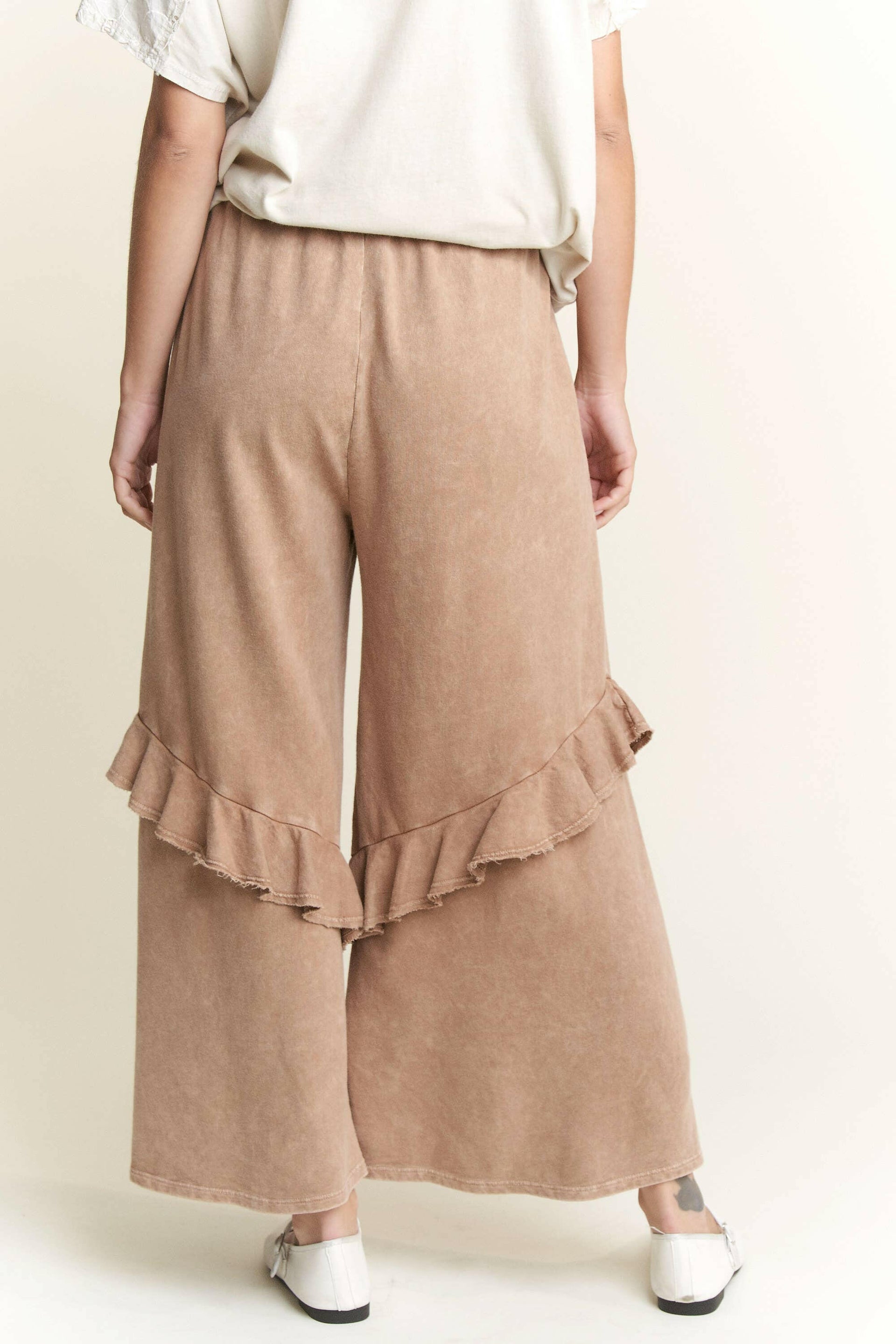 J.HER Mineral Wash Eyelet Pocket Ruffle Pants-Krush Kandy, Women's Online Fashion Boutique Located in Phoenix, Arizona (Scottsdale Area)