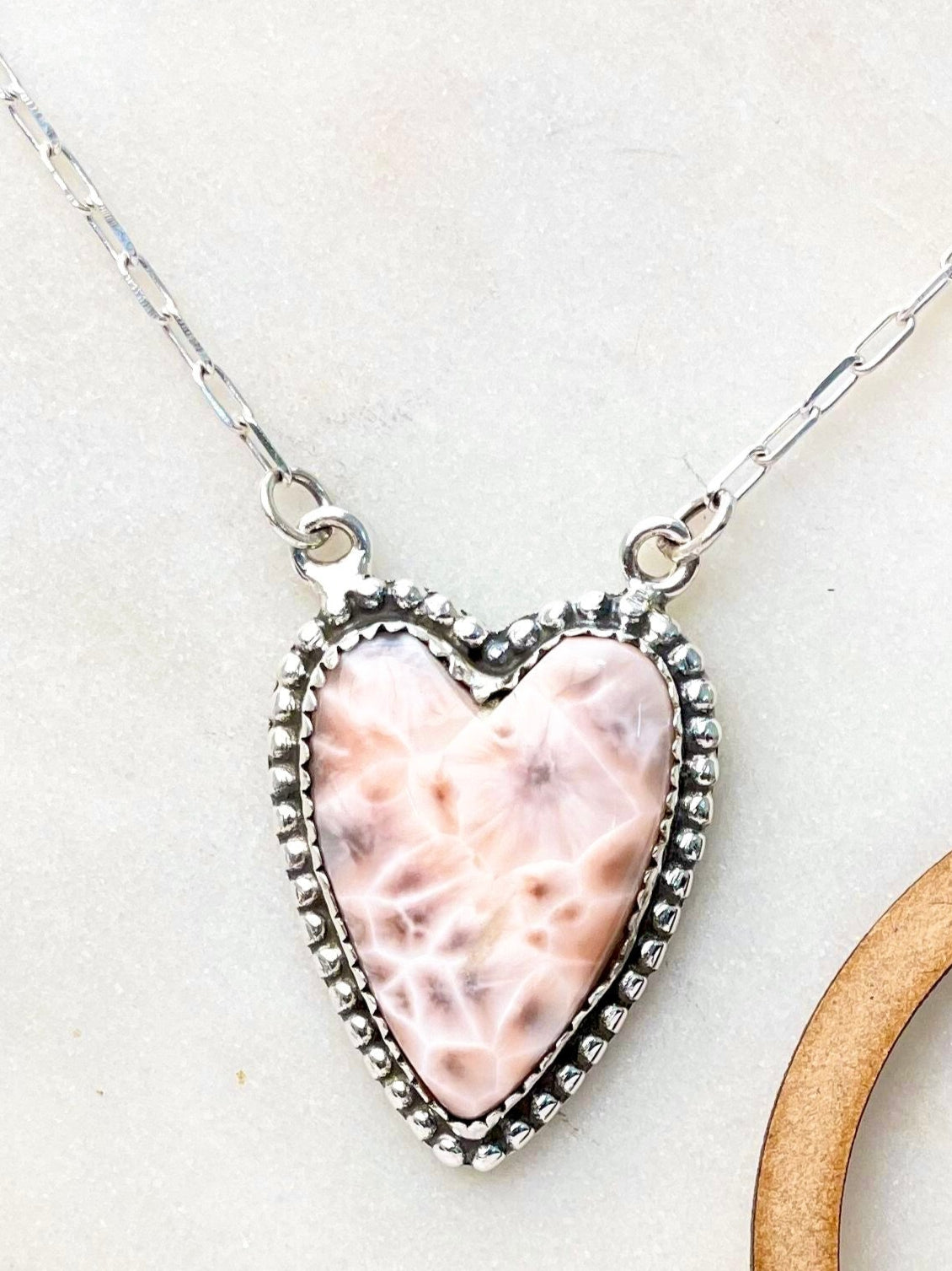 Long Heart Stone Slab Necklace MADE TO ORDER-Necklaces-Krush Kandy, Women's Online Fashion Boutique Located in Phoenix, Arizona (Scottsdale Area)