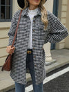 Houndstooth Button Up Long Sleeve Coat-Jacket-Krush Kandy, Women's Online Fashion Boutique Located in Phoenix, Arizona (Scottsdale Area)
