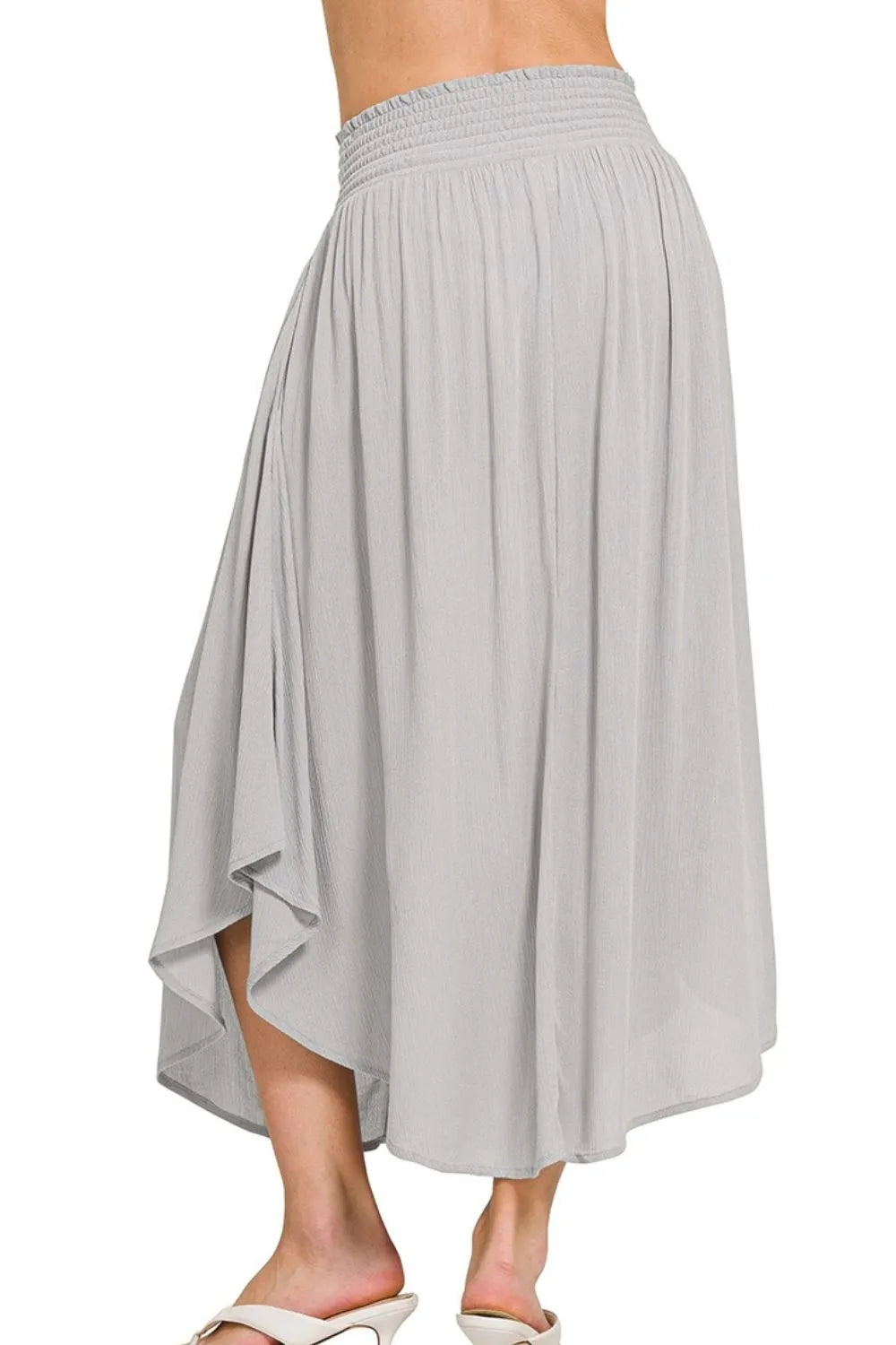 Zenana Woven Crinkle Smocked Waist Maxi Skirt W Pockets-Skirts-Krush Kandy, Women's Online Fashion Boutique Located in Phoenix, Arizona (Scottsdale Area)