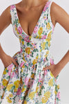Floral V-Neck Sleeveless Midi Dress with Pockets-Dresses-Krush Kandy, Women's Online Fashion Boutique Located in Phoenix, Arizona (Scottsdale Area)