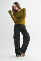 Four Way Stretch Versatile Pullover Top-Long Sleeve Tops-Krush Kandy, Women's Online Fashion Boutique Located in Phoenix, Arizona (Scottsdale Area)