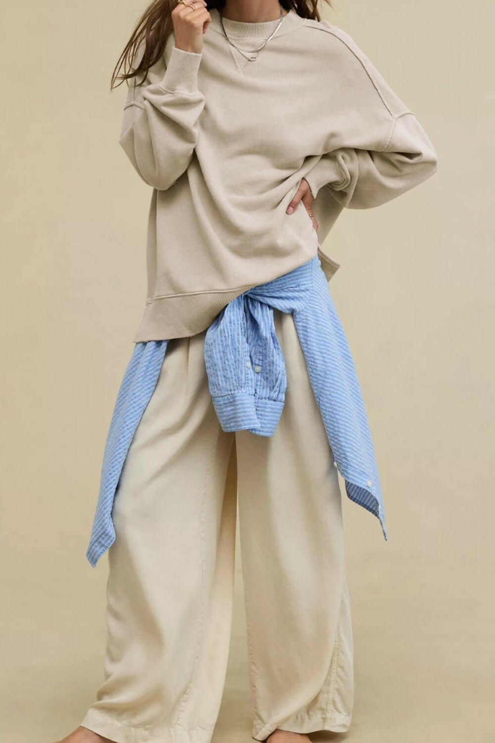 Long Sleeve Sweatshirt with Side Slit Design – Krush Kandy