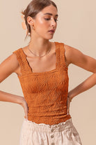 Textured Jacquard Knit Tank Top-Tanks-Krush Kandy, Women's Online Fashion Boutique Located in Phoenix, Arizona (Scottsdale Area)