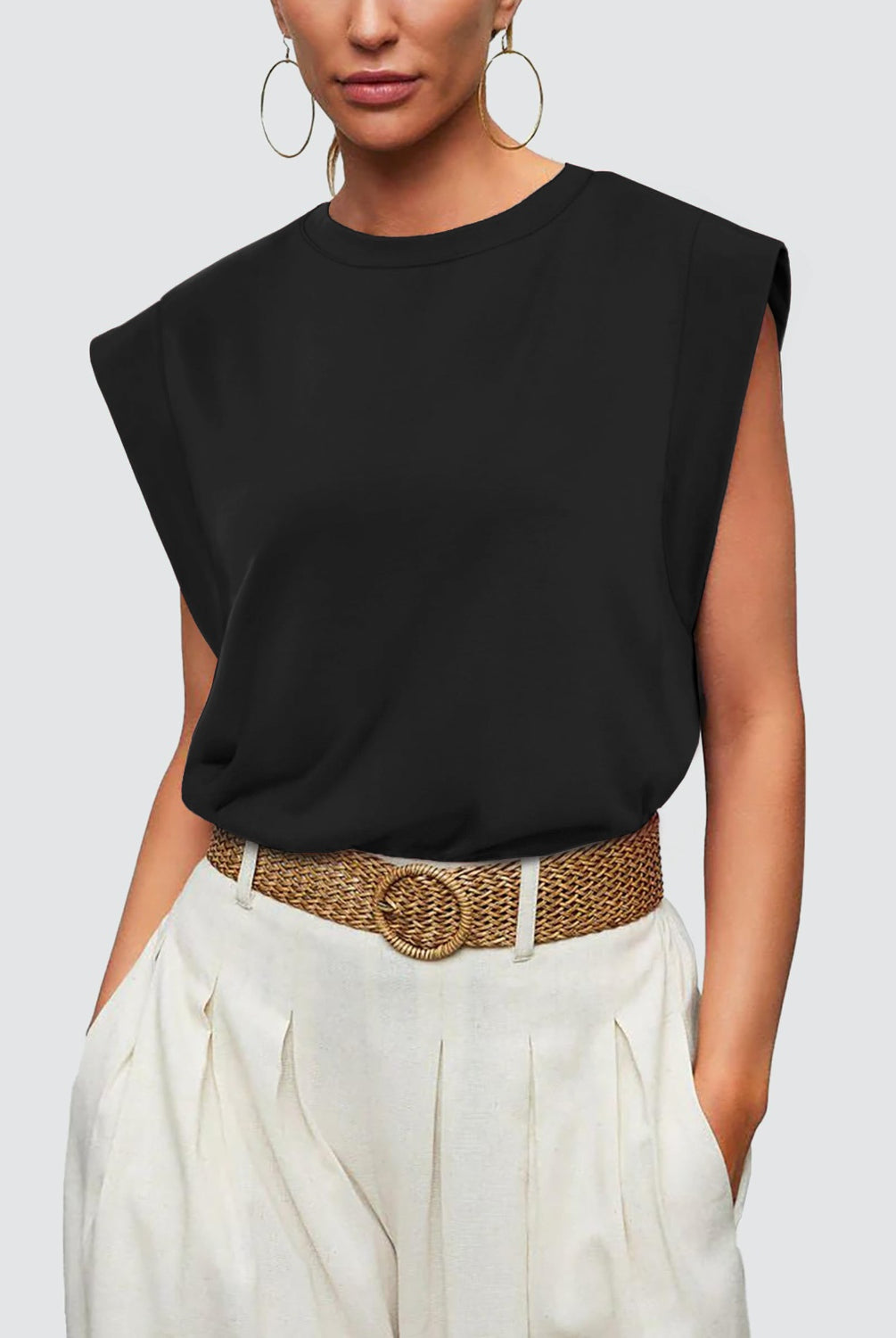 Round Neck Cap Sleeve Tank-Krush Kandy, Women's Online Fashion Boutique Located in Phoenix, Arizona (Scottsdale Area)