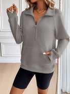 Ivy Lane Half Zip Raglan Sleeve Sweatshirt-Krush Kandy, Women's Online Fashion Boutique Located in Phoenix, Arizona (Scottsdale Area)