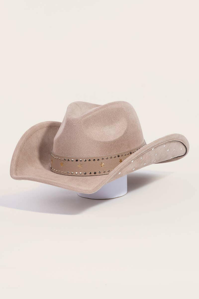 Studded Star Brim Cowboy Hat-Hats-Krush Kandy, Women's Online Fashion Boutique Located in Phoenix, Arizona (Scottsdale Area)