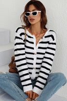 Striped Button Down Long Sleeve Cardigan-Krush Kandy, Women's Online Fashion Boutique Located in Phoenix, Arizona (Scottsdale Area)