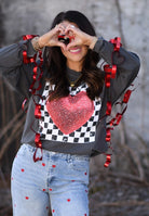 Checkerboard Heart Valentine Shirt-Graphic Tees-Krush Kandy, Women's Online Fashion Boutique Located in Phoenix, Arizona (Scottsdale Area)