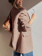 Houndstooth Lapel Collar Blazer-Blazers-Krush Kandy, Women's Online Fashion Boutique Located in Phoenix, Arizona (Scottsdale Area)