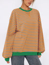 Striped Round Neck Long Sleeve Sweatshirt-Sweatshirt-Krush Kandy, Women's Online Fashion Boutique Located in Phoenix, Arizona (Scottsdale Area)