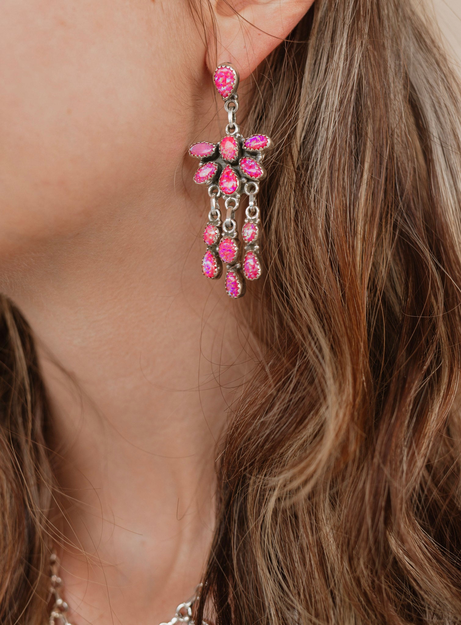 Talia Stone Drop Chandelier Earrings-Earrings-Krush Kandy, Women's Online Fashion Boutique Located in Phoenix, Arizona (Scottsdale Area)