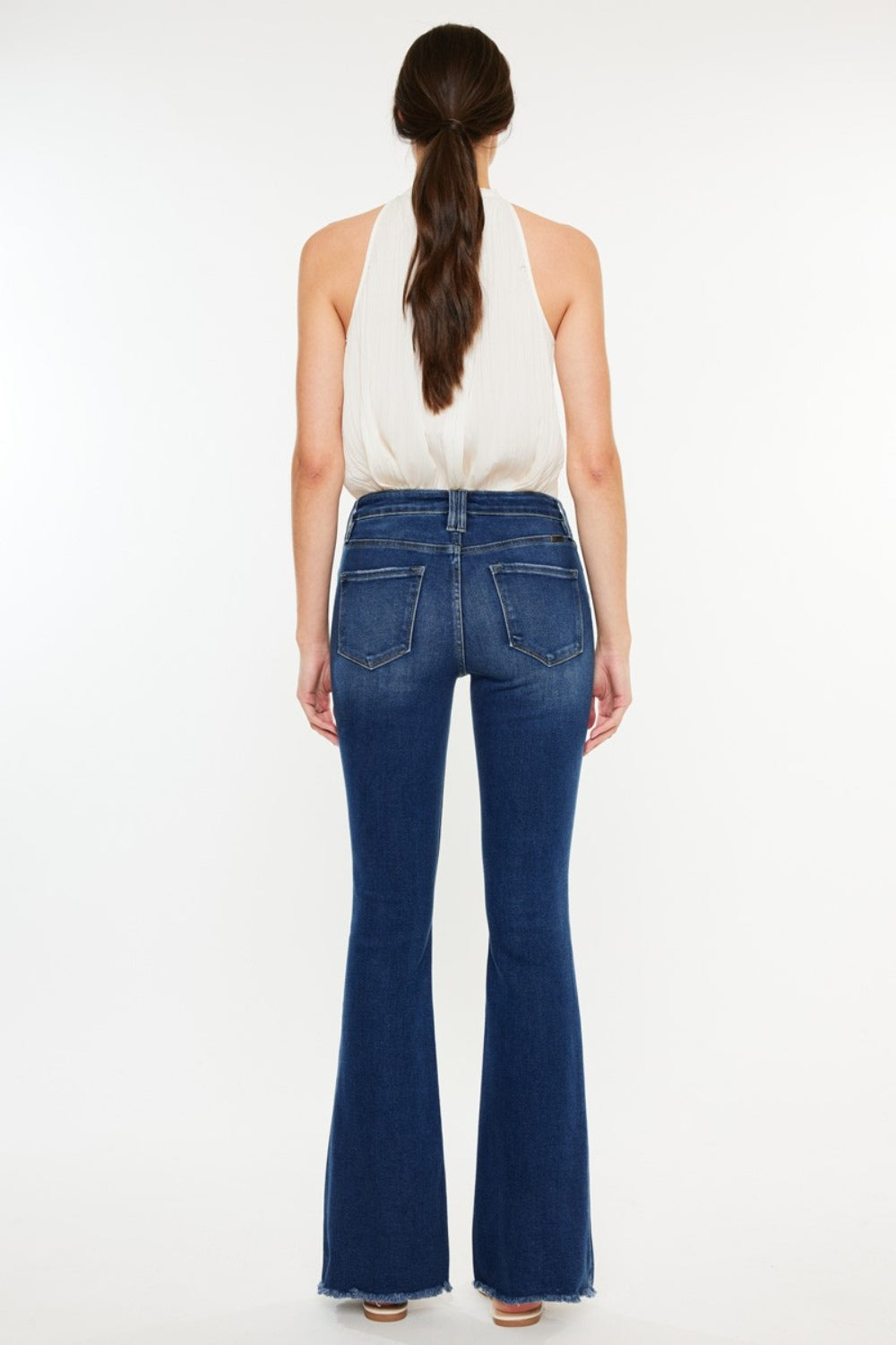 Kancan Cat's Whiskers Raw Hem Flare Jeans-Jeans-Krush Kandy, Women's Online Fashion Boutique Located in Phoenix, Arizona (Scottsdale Area)