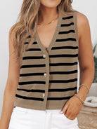 Striped V-Neck Knit Vest-Krush Kandy, Women's Online Fashion Boutique Located in Phoenix, Arizona (Scottsdale Area)