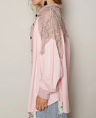 POL Lace Patchwork Button Up Shacket-Jackets-Krush Kandy, Women's Online Fashion Boutique Located in Phoenix, Arizona (Scottsdale Area)