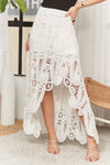 Boho Crochet Lace High-Low Maxi Skirt