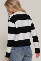 Long Sleeve Rugby Stripe Polo Swaeter-Sweaters-Krush Kandy, Women's Online Fashion Boutique Located in Phoenix, Arizona (Scottsdale Area)