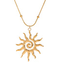 18K Gold-Plated Sun Pendant Necklace-Necklaces-Krush Kandy, Women's Online Fashion Boutique Located in Phoenix, Arizona (Scottsdale Area)