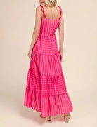SO ME Stripe Tiered Maxi Dress with Colorful Chain Strap-Dresses-Krush Kandy, Women's Online Fashion Boutique Located in Phoenix, Arizona (Scottsdale Area)