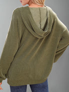 Double Take Textured Kangaroo Pocket Long Sleeve Hoodie-Krush Kandy, Women's Online Fashion Boutique Located in Phoenix, Arizona (Scottsdale Area)