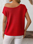 Mandy Boat Neck Short Sleeve Knit Top-Tops-Krush Kandy, Women's Online Fashion Boutique Located in Phoenix, Arizona (Scottsdale Area)