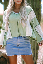 Stylish Striped V-Neck Knit Top-Tops-Krush Kandy, Women's Online Fashion Boutique Located in Phoenix, Arizona (Scottsdale Area)
