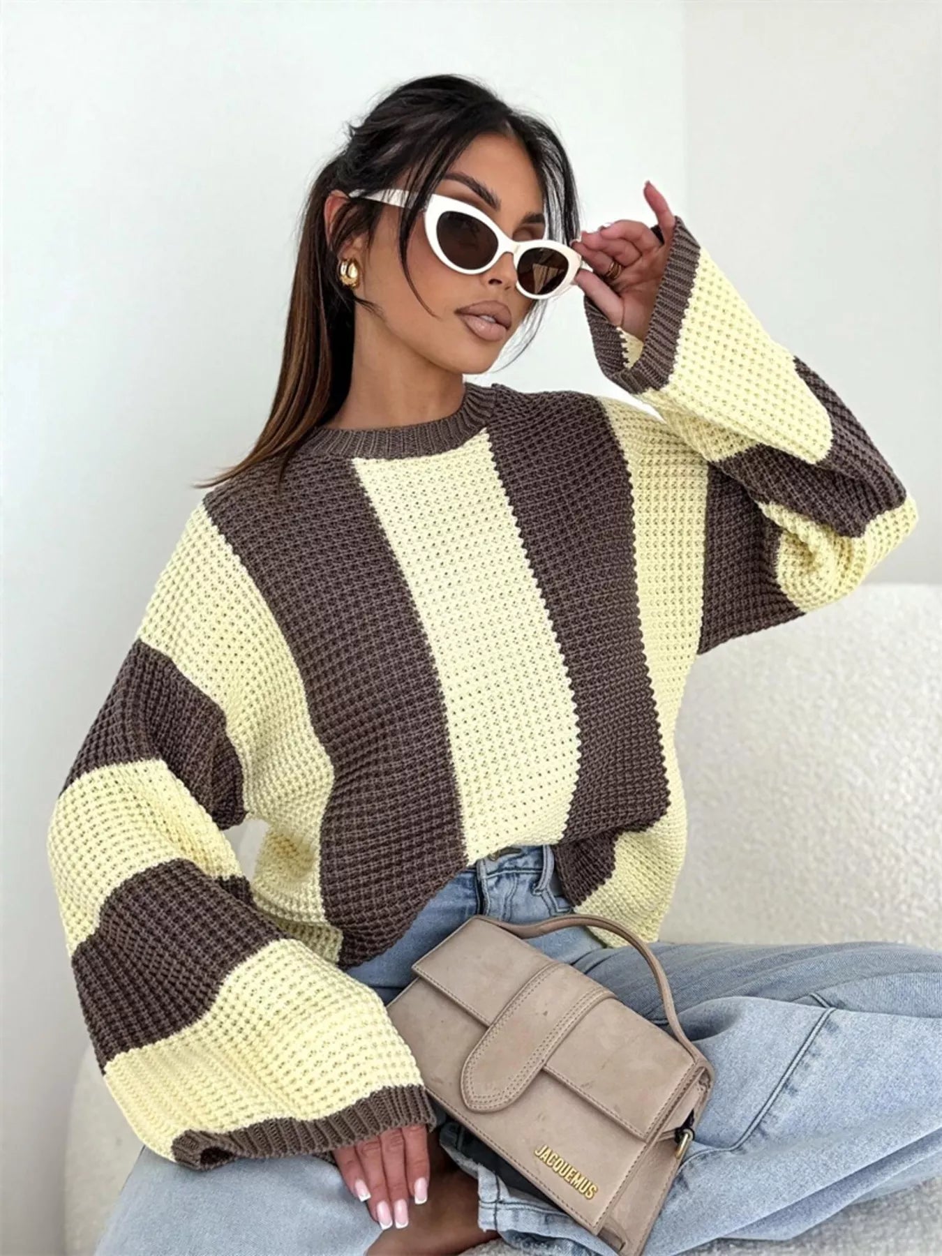 Color Block Long Sleeve Sweater-Sweater-Krush Kandy, Women's Online Fashion Boutique Located in Phoenix, Arizona (Scottsdale Area)