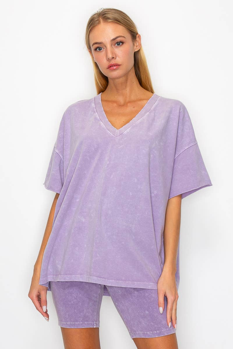 Storm Wash V-Neck Tee-Tops-Krush Kandy, Women's Online Fashion Boutique Located in Phoenix, Arizona (Scottsdale Area)