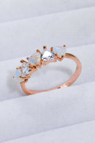 Moonstone and Zircon Heart Ring-Rings-Krush Kandy, Women's Online Fashion Boutique Located in Phoenix, Arizona (Scottsdale Area)