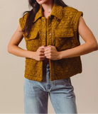 SO ME Triangle Quilting Stitch Button Up Knit Vest-Vests-Krush Kandy, Women's Online Fashion Boutique Located in Phoenix, Arizona (Scottsdale Area)