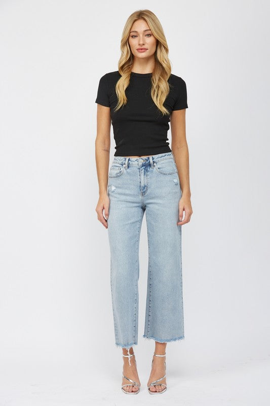 High Rise Ankle Wide Leg Jeans-Denim-Krush Kandy, Women's Online Fashion Boutique Located in Phoenix, Arizona (Scottsdale Area)