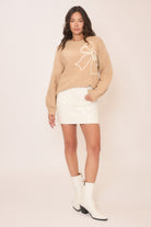Soft Brushed Embroidered Bow Knit Sweater-Sweaters-Krush Kandy, Women's Online Fashion Boutique Located in Phoenix, Arizona (Scottsdale Area)