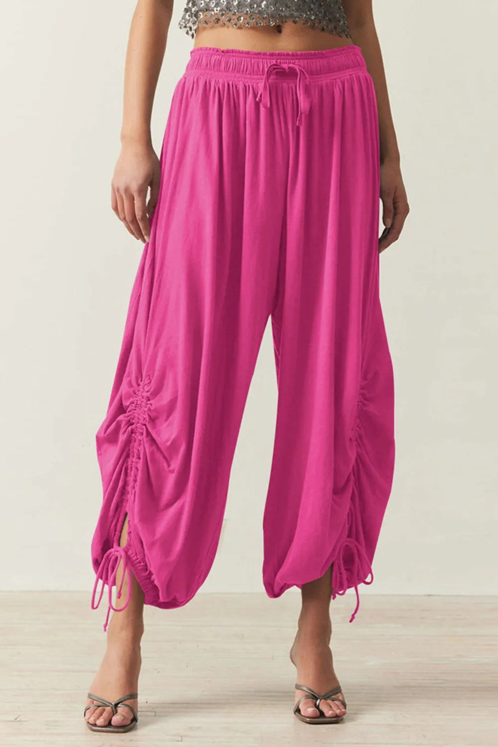 Drawstring Ruched Pants-Krush Kandy, Women's Online Fashion Boutique Located in Phoenix, Arizona (Scottsdale Area)