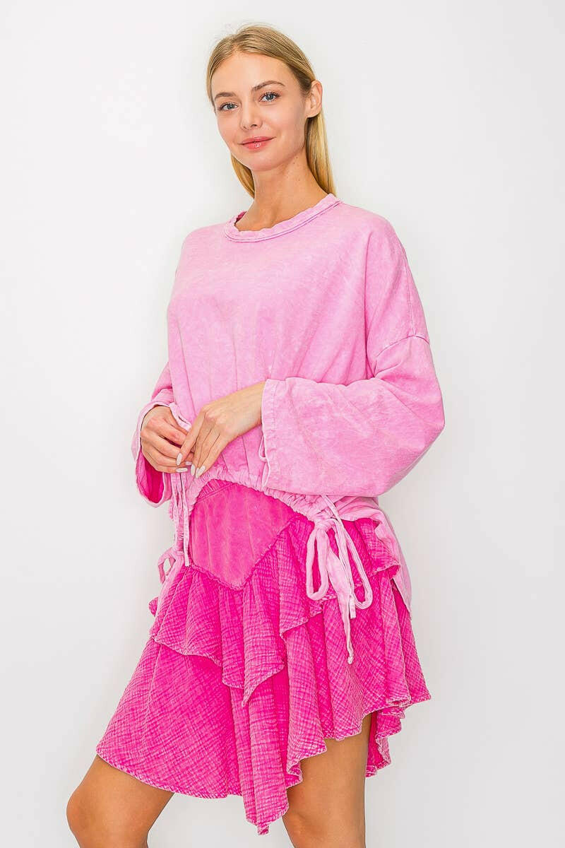 Wander Free Mineral Washed Boho Sweatshirt-Bottoms-Krush Kandy, Women's Online Fashion Boutique Located in Phoenix, Arizona (Scottsdale Area)