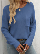 Mandy Micro-Ribbed Pocket Sweater-Sweaters-Krush Kandy, Women's Online Fashion Boutique Located in Phoenix, Arizona (Scottsdale Area)