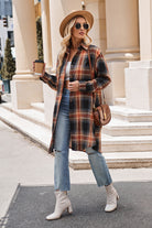 Mandy Plaid Collared Neck Long Sleeve Coat-Long Sleeve Tops-Krush Kandy, Women's Online Fashion Boutique Located in Phoenix, Arizona (Scottsdale Area)