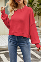 Round Neck Dropped Shoulder Sweater-Krush Kandy, Women's Online Fashion Boutique Located in Phoenix, Arizona (Scottsdale Area)