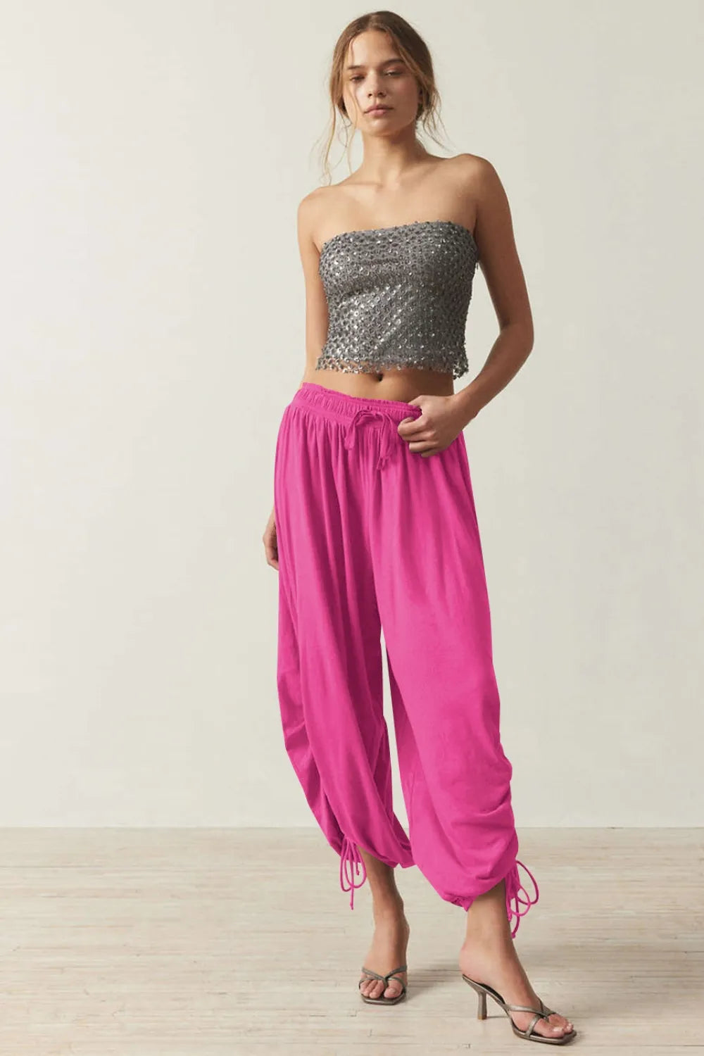 Drawstring Ruched Pants-Krush Kandy, Women's Online Fashion Boutique Located in Phoenix, Arizona (Scottsdale Area)