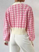 Houndstooth V-Neck Button Up Cardigan-Cardigan-Krush Kandy, Women's Online Fashion Boutique Located in Phoenix, Arizona (Scottsdale Area)