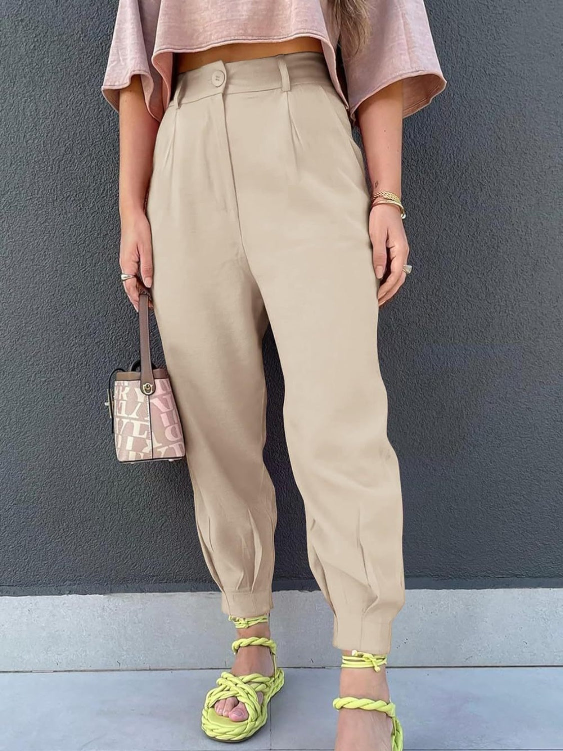 High Waist Cropped Pants-Krush Kandy, Women's Online Fashion Boutique Located in Phoenix, Arizona (Scottsdale Area)