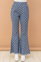 And The Why Checkerboard High Waist Bell Pants-PANTS-Krush Kandy, Women's Online Fashion Boutique Located in Phoenix, Arizona (Scottsdale Area)