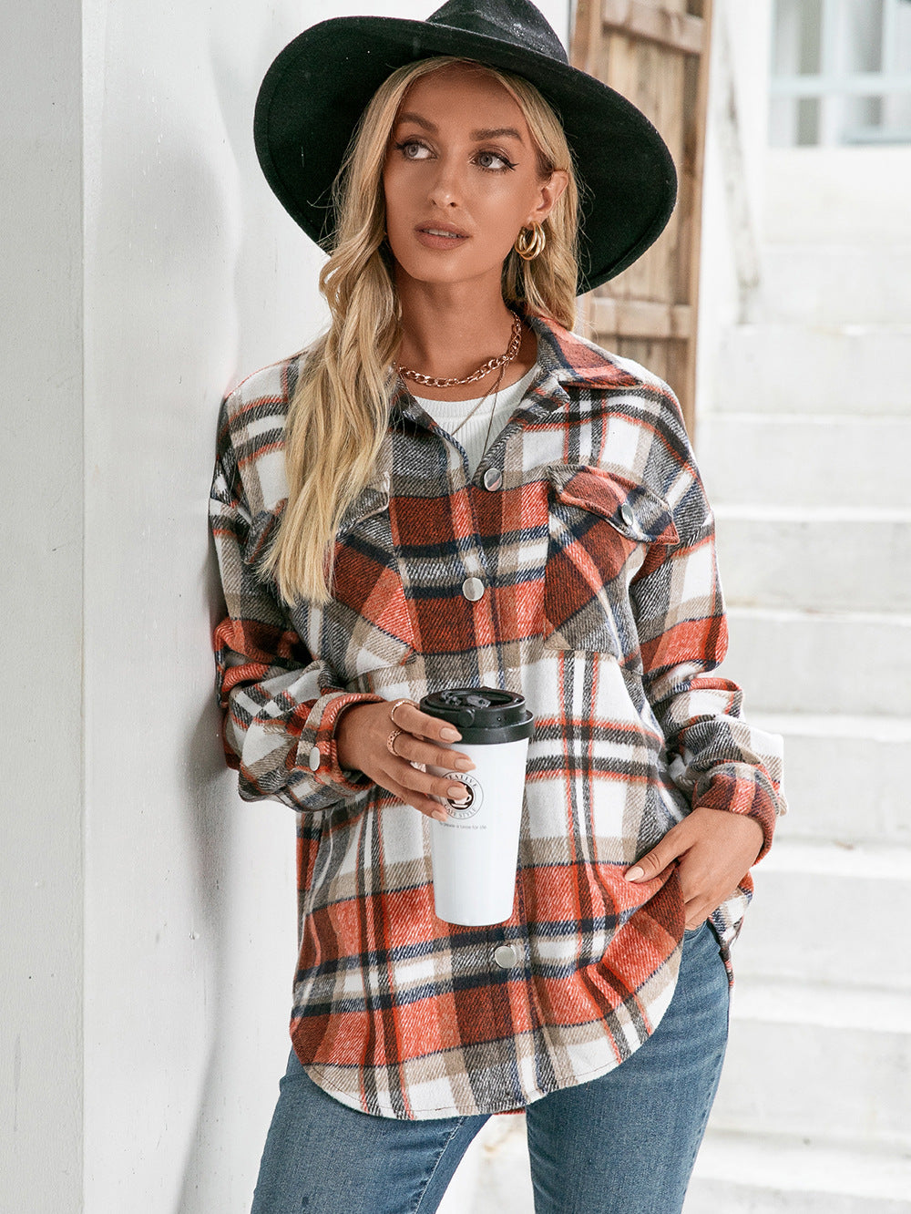 Ivy Lane Meet You Outside Plaid Button Down Curved Hem Shacket-Krush Kandy, Women's Online Fashion Boutique Located in Phoenix, Arizona (Scottsdale Area)