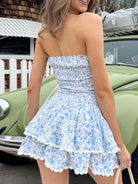 Ruffled Layered Floral Tube Mini Dress-Dresses-Krush Kandy, Women's Online Fashion Boutique Located in Phoenix, Arizona (Scottsdale Area)